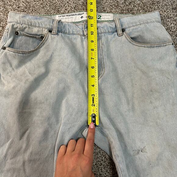 LIFTED RESEARH GROUP Men's True Straight Cut-Off Denim Short Size 32 - Picture 7 of 11